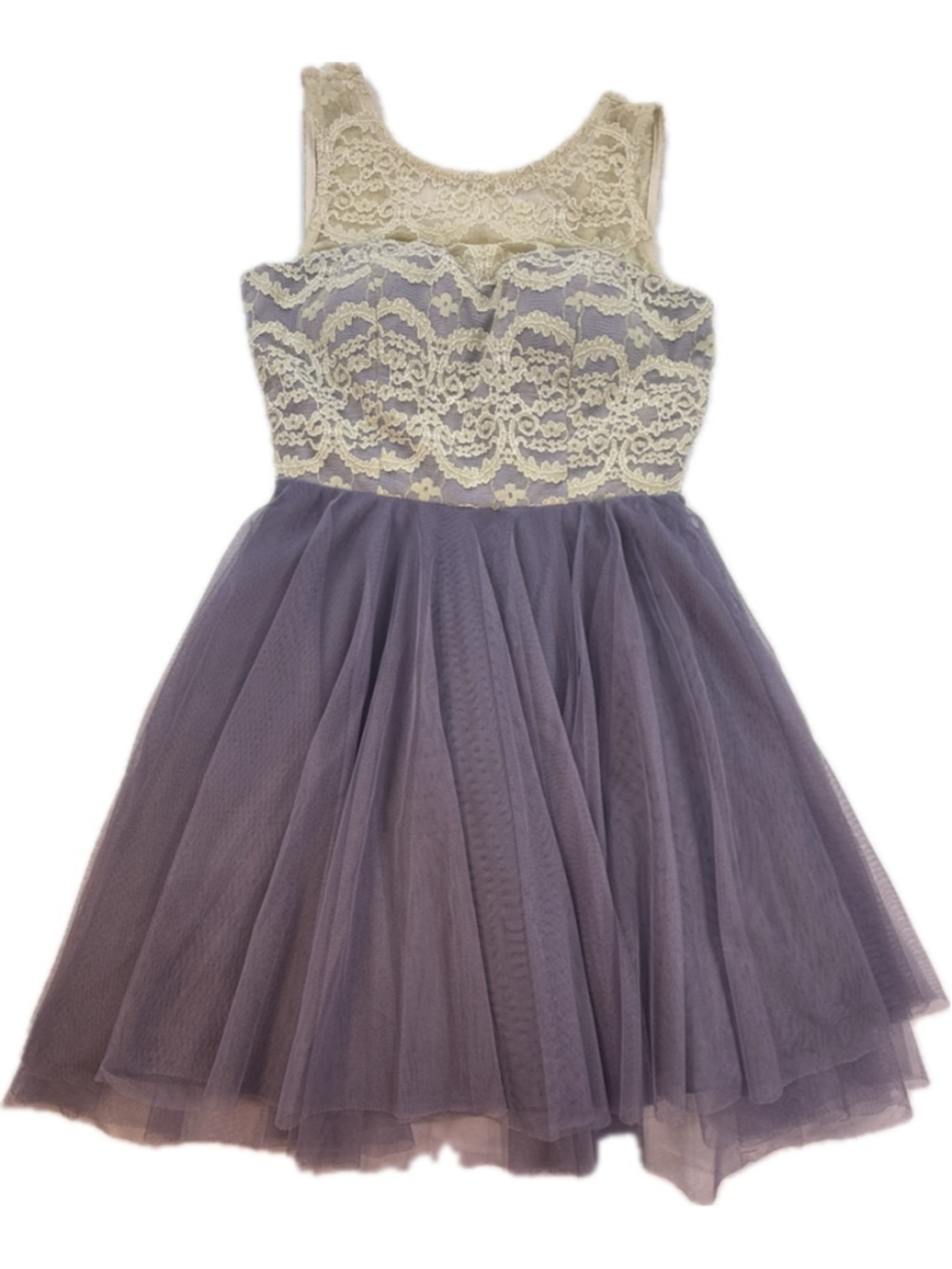Teeze Me Girls Lavender Tulle Party Dress Size 1/2 Lace Bodice Sleeveless Specia